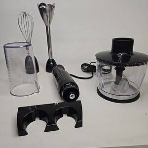 Wolfgang Puck Immersion Hand Blender w/ Attachments- Blender, Whisk & Chopper